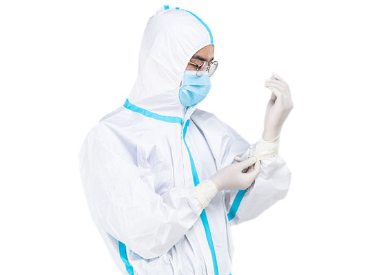 کت و شلوار اسکراب پزشکی میکرو متخلخل سفید کت و شلوار یکبار مصرف با کت و شلوار ضد ویروس هود